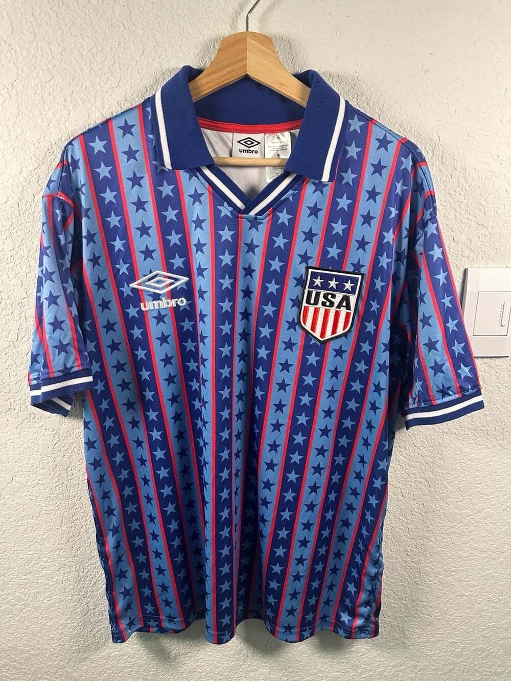 Umbro Team USA Soccer Jersey Size M Blue Star Stripe